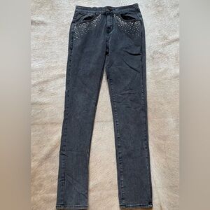 Bebe Gray Skinny Jeans with Distressed Look